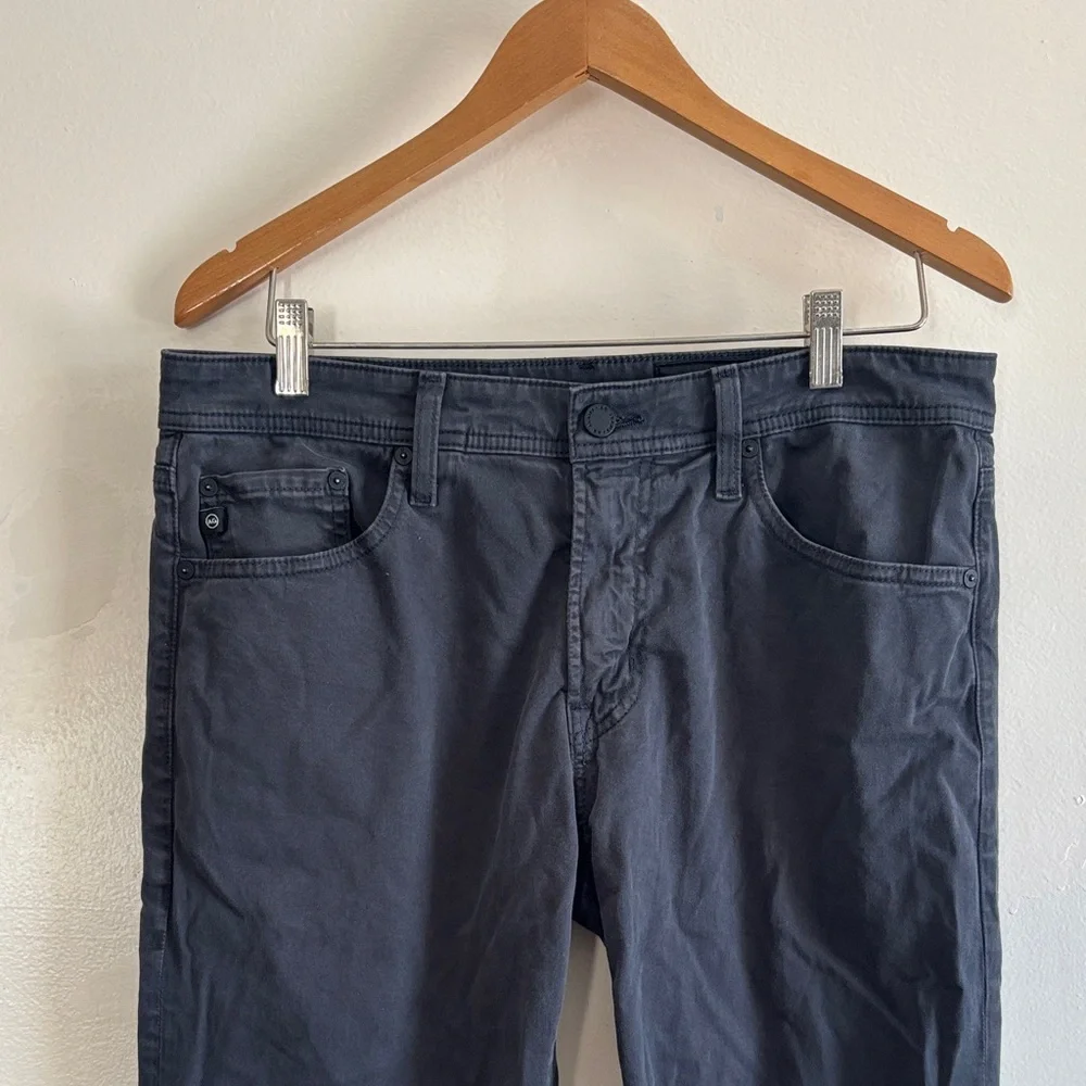 AG Adriano Goldschmied Men's Everett Slim Straight Sueded Sateen Pants 32x32